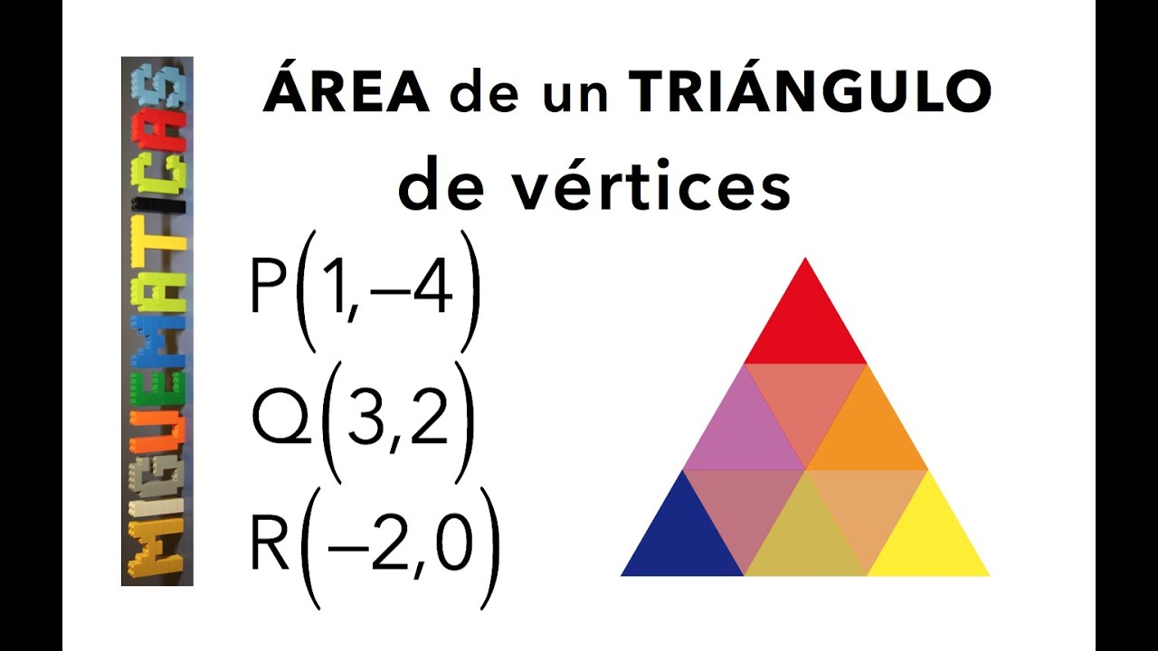 Geometría Analítica: Área de un triángulo con vértices P ( 1 , -4 ) , Q ( 3 , 2 ) y R ( - 2 , 0 )