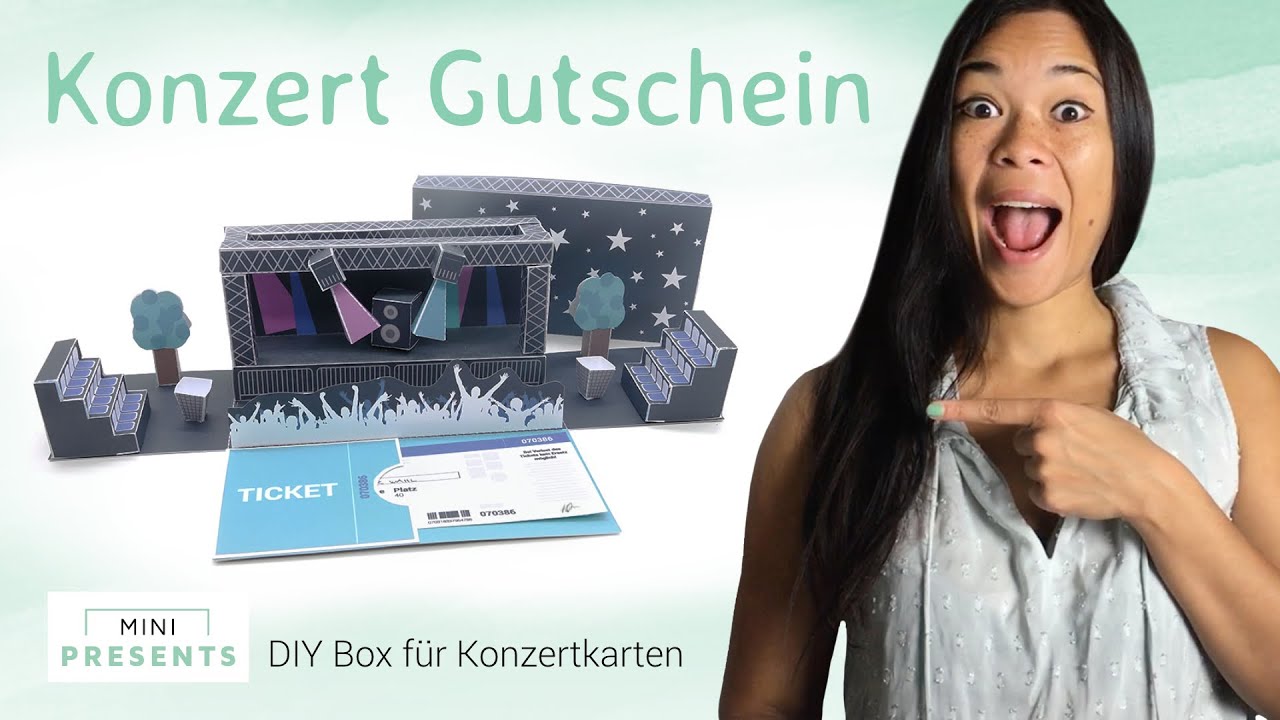DIY Gutschein f&uuml;r Konzertkarten selber basteln | Bastelideen + Geschenkideen | mini-presents.com