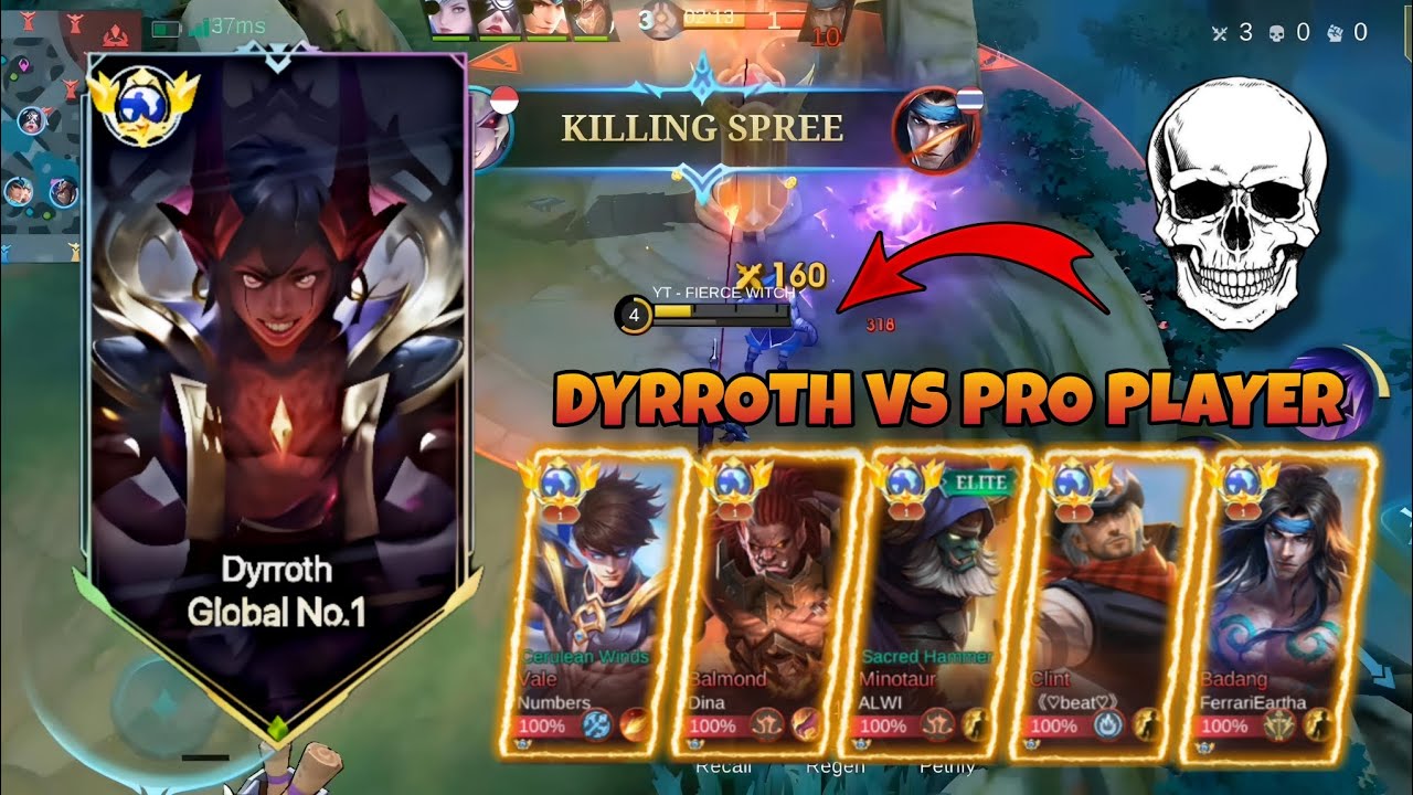 DYRROTH TOP 1 GLOBAL VS 5 PRO PLAYER 💀 ~ WHO WILL WIN?? 😱