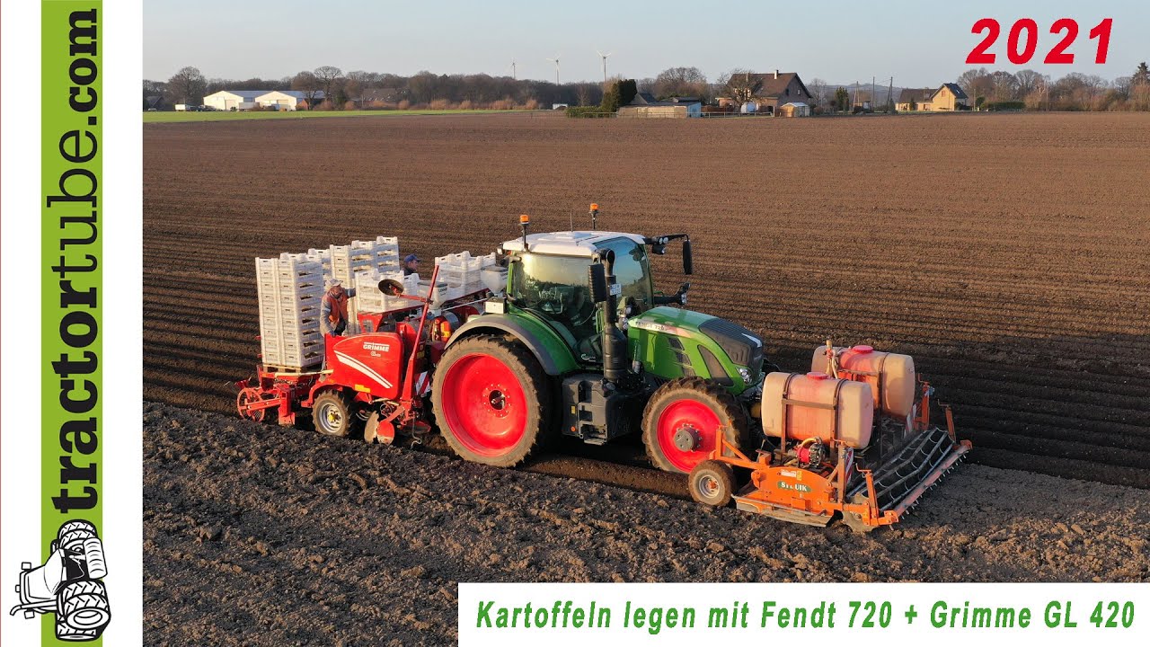 Kartoffel legen 2021 mit LU Hunzelar, Fendt 720 Vario und Grimme GL420