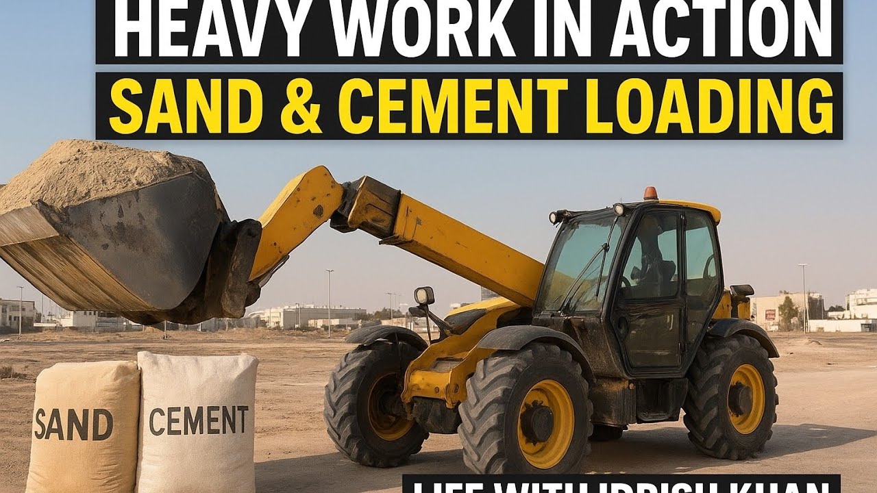 Telehandler Machine Ka Power | Ret Aur Cement Uthane Ka Heavy Work 🔥 | Construction Site Vlog