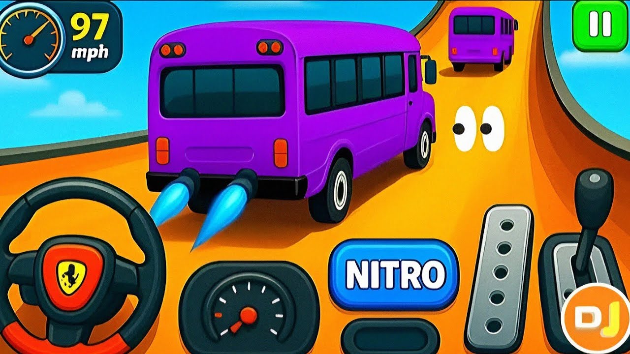 😱 Crazy Bus Mega Ramp Impossible Racing Bus Stunts Impossible Tracks #megabus #busstunt