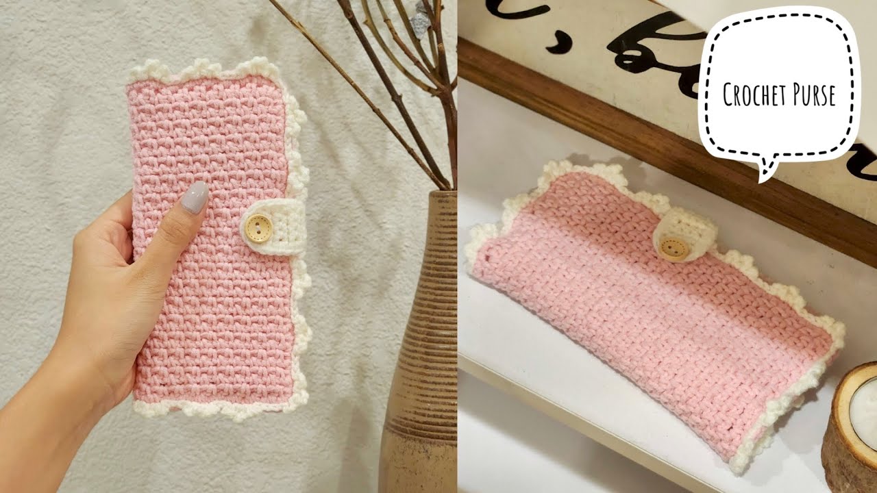 Crochet Purse| Cách móc ví đựng tiền| Cỏ Crochet
