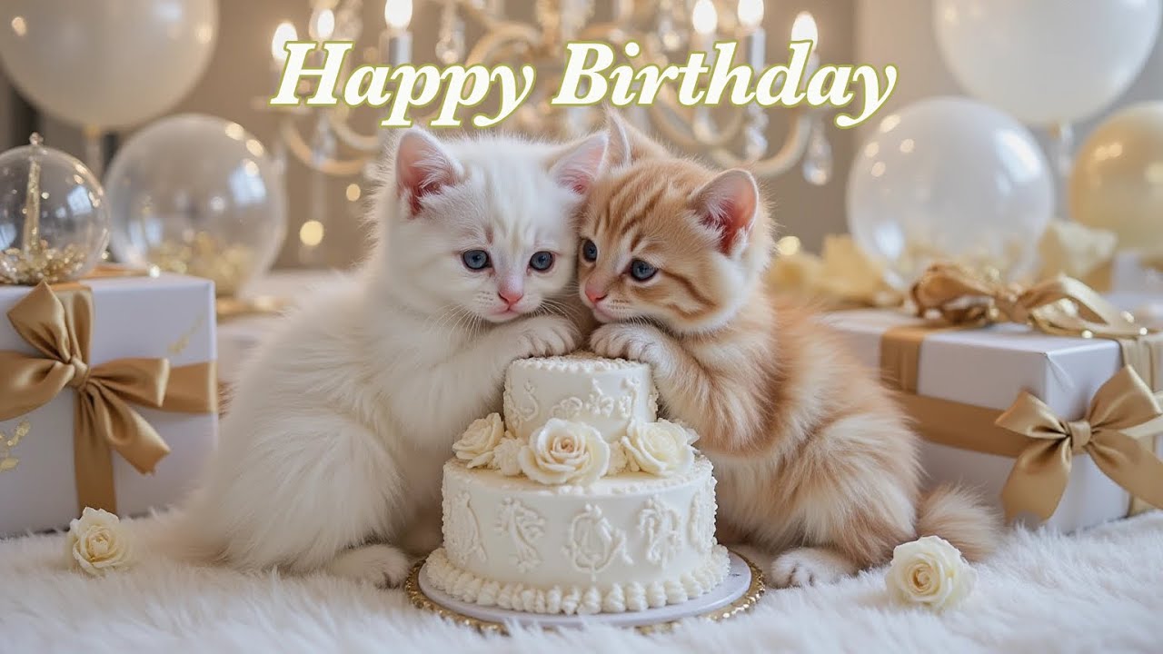🎉Happy Birthday Song!!!🎂　Cutecat  Kitten