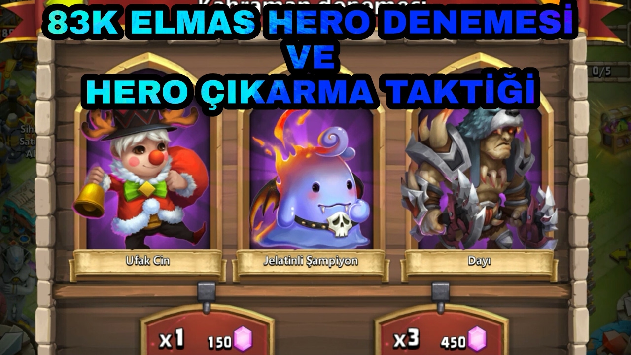 Kale Savaşı 83k Elmasla Hero Denemesi ve Hero Çıkarma Taktiği