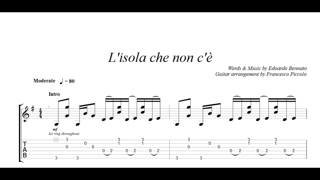 Fingerstyle Guitar  - Edoardo Bennato - L'isola che non c'è (