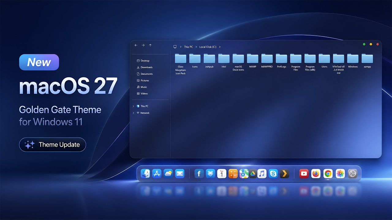 Golden Gate-Inspired macOS-Style Theme for Windows 11