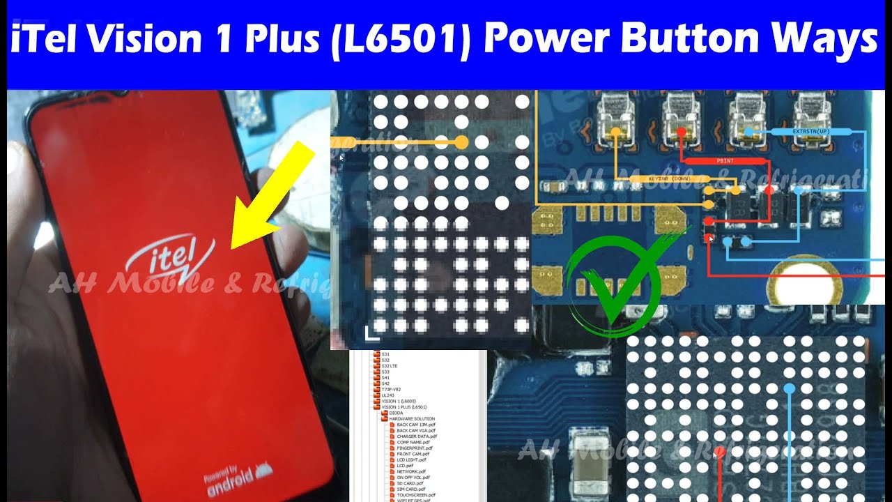 iTel Vision 1 Plus (L6501) Power Button Volume Up & Down Ways Jumper