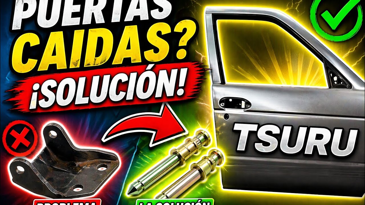 COMO REPARAR PUERTAS CAIDAS DEL TSURU, SENTRA, ,PERNOS BISAGRAS,BUJES FACIL Y ECONOMICO