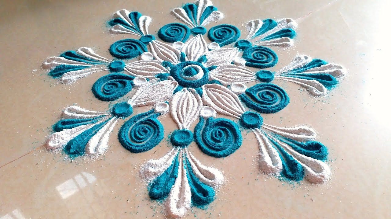 Easy and simple rangoli designs for beginners | Unique and creative rangoli designs with Colours!