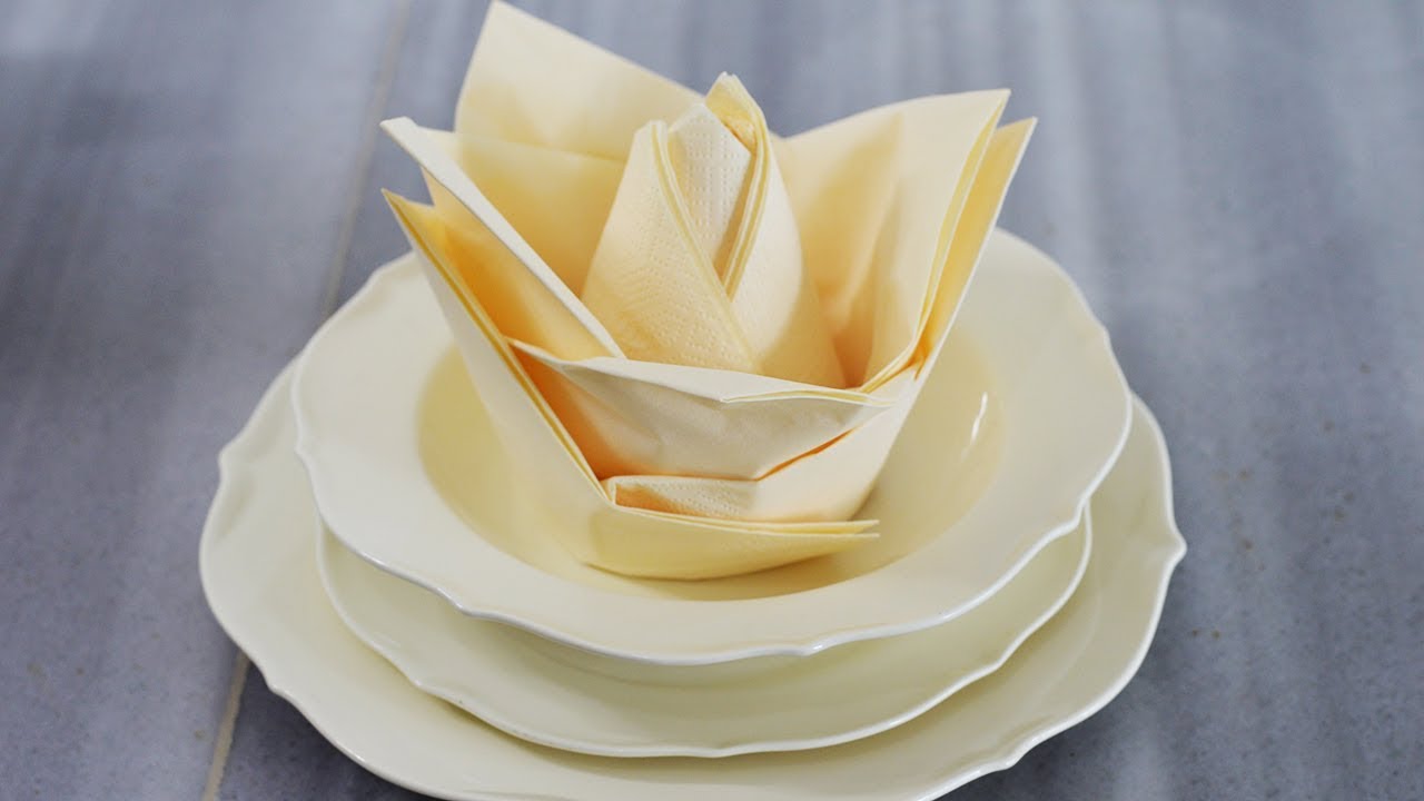 چند مدل شیک و زیبای تا زدن و تزیین دستمال سفره کاغذی | Napkin Folding Turorial