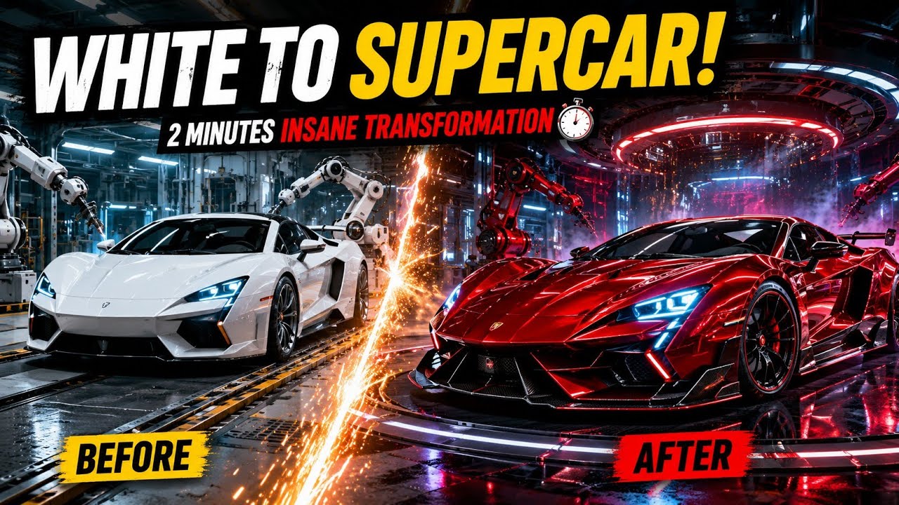🔥 WHITE TO SUPERCAR! 😱 | Insane AI Car Transformation | Futuristic Car Factory