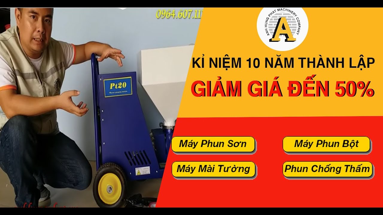 [Máy phun sơn đa năng PT20]: Phun sơn nước, sơn dầu, epoxy, sơn chống thấm, phun tạo sần, phun gai