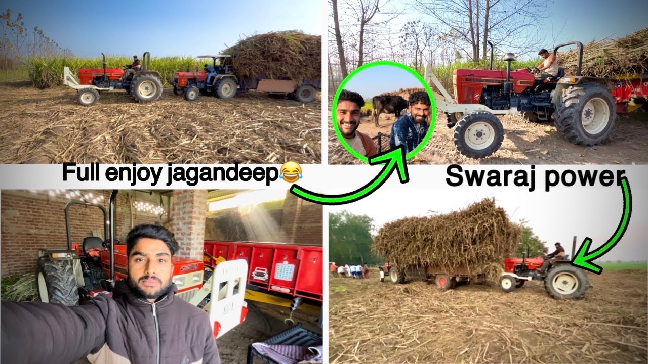 ਦੇਖੋ Aj apne Swaraj di power😈full 200 qwantel sugarcane da trolla [Happy tractor vlogs 