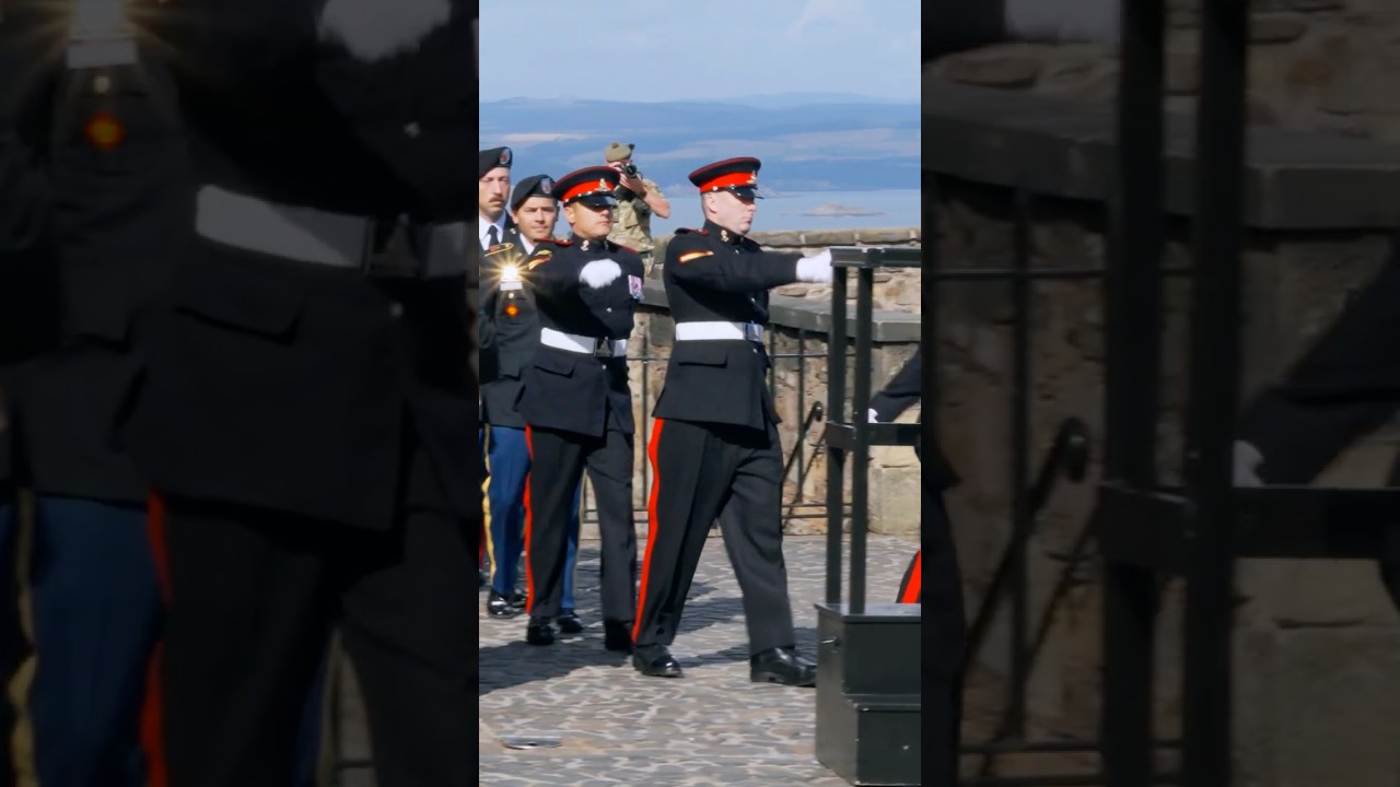 US & UK Soldiers Marching Together 