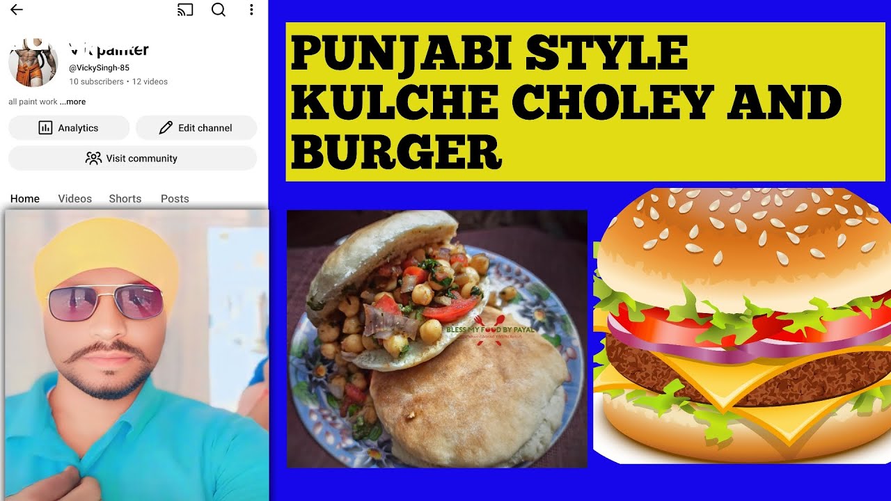 Punjabi style kulche choley keyse banaye. Desi Punjabi style burger  making in food cart