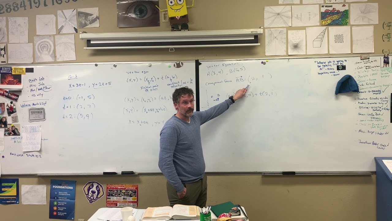 Pre-calc 12.3 vector and parametric equations 