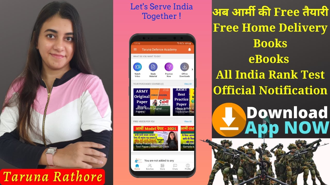 Best App for ARMY Navy Airfoce | Taruna Defence Academy App with Free course books ebooks pdf 2022