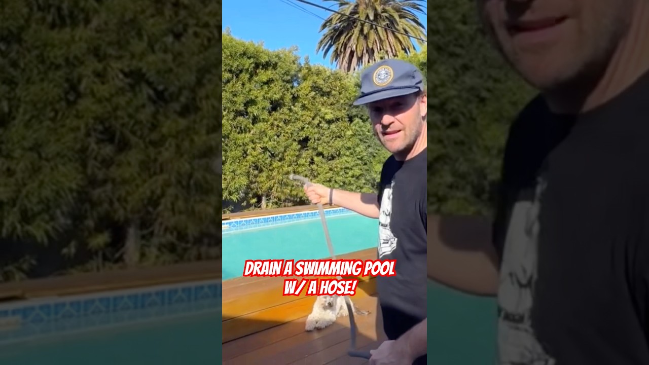 Drain a #pool using a garden hose. #diy #swimmingpool #backyard