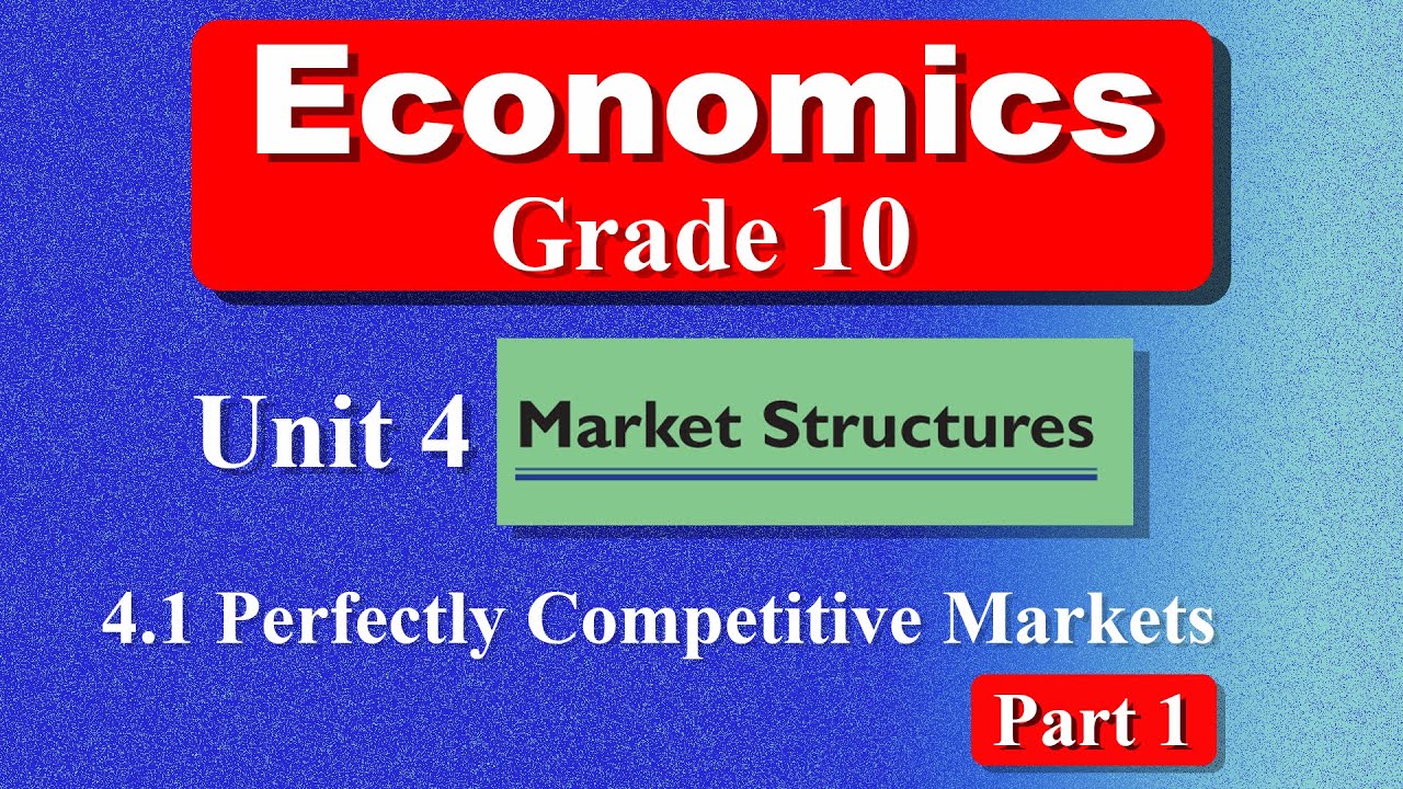 Grade 10 Economics unit 4 part 1 | Market Structures | Perfectly Competitive Markets