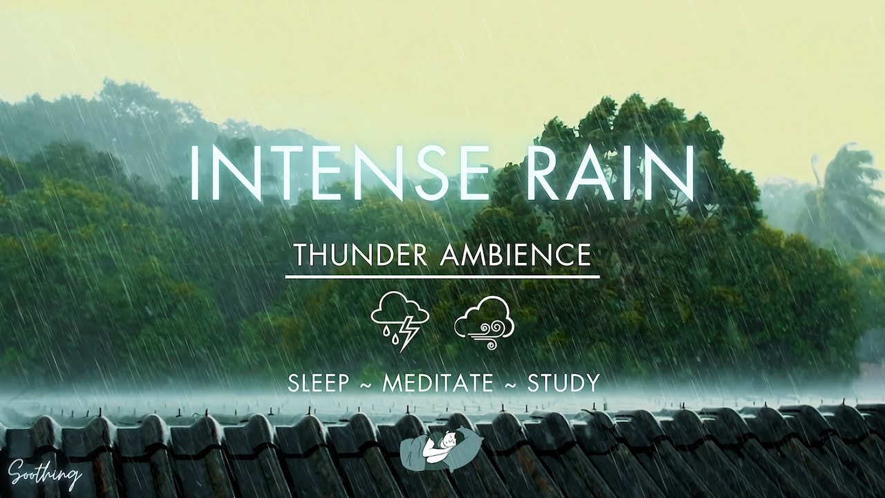 Heavy Rain With Wind and Thunder | NO ADS | Rain Sounds For Sleeping