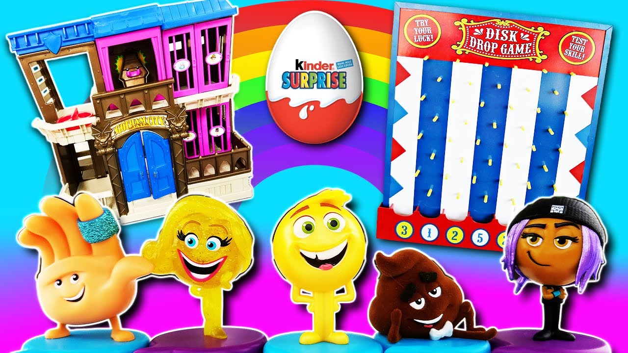 Emoji Movie Disk Drop Game! Smiler puts Gene & Hi-5 in Jail! Jailbreak Helps! Fidget Spinner & Candy