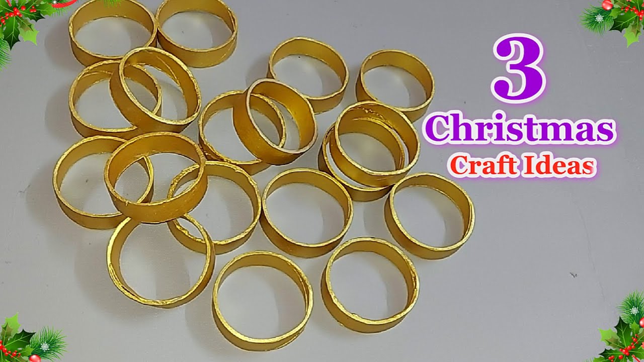 3 Easy Affordable Christmas decoration idea with waste Cardboard rolls |DIY Christmas craft idea🎄132