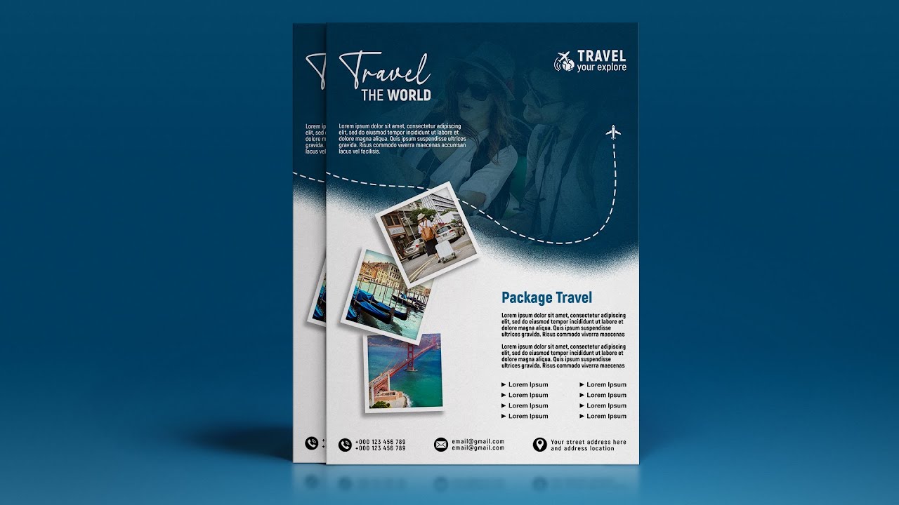Professional Travel Agency Flyer Design | Photoshop Tutorial