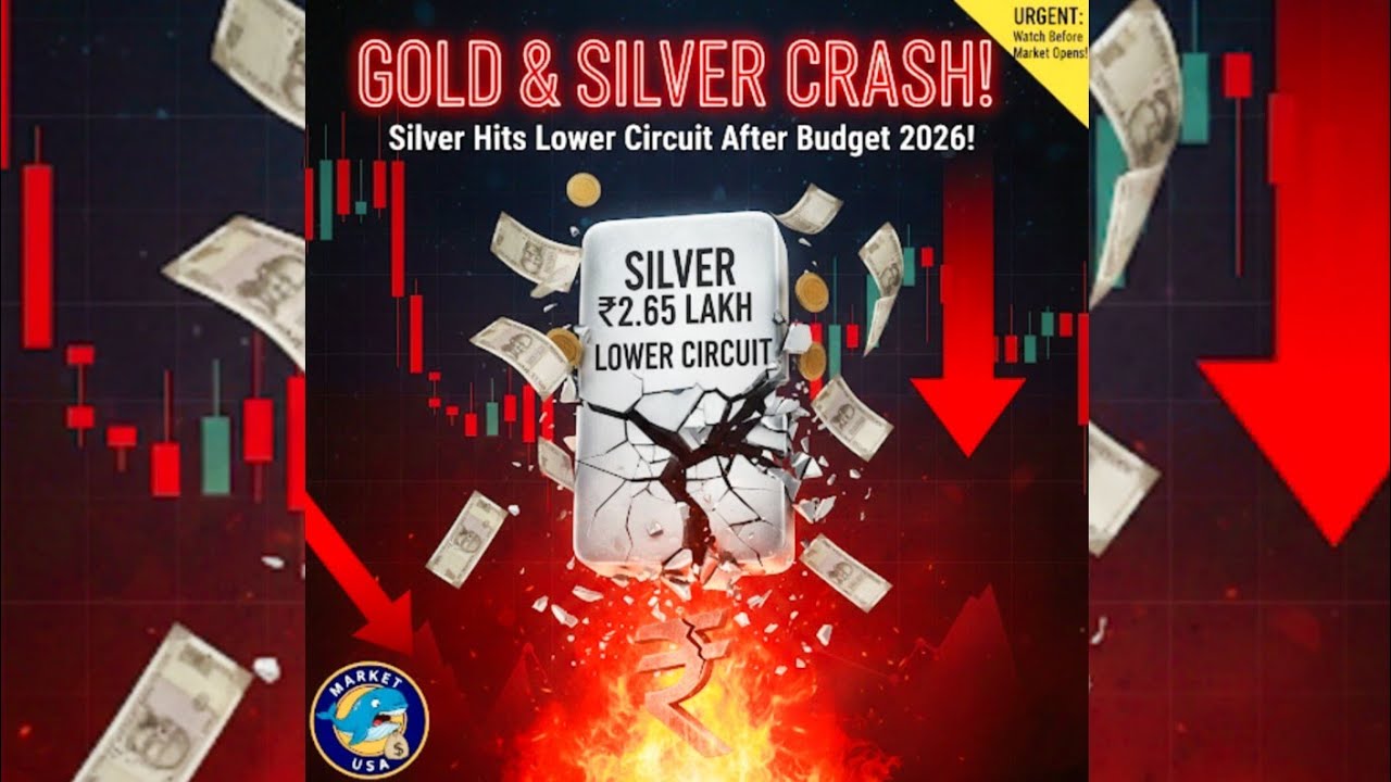 GOLD & SILVER CRASH! Silver Hits Lower Circuit After Budget 2026 Shock! 🚨📉