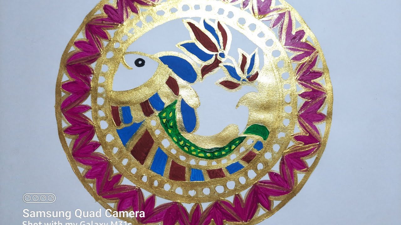 Madhubani art| Fish madhubani painting| simple and easy madhubani art