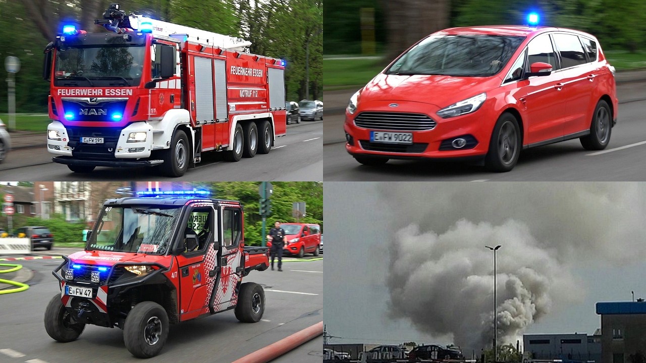 [2 GROẞBRÄNDE an EINEM TAG!] Feuerwehr ESSEN im DAUEREINSATZ | GTLF, WLF & FF | Viele Einsatzfahrten