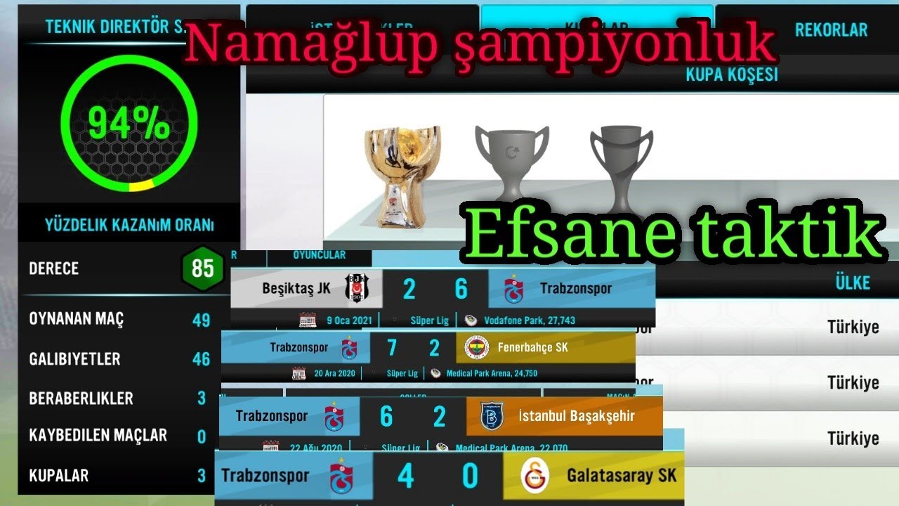 HİÇ TRANSFER YAPMADAN 3 KUPA KALDIRDIM // NAMAĞLUP LİG BİRİNCİLİĞİ //SOCCER MANAGER 2021