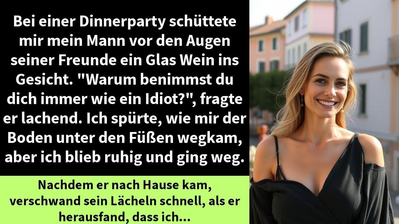 Bei einer Dinnerparty schüttete mir mein Mann vor den Augen seiner Freunde ein Glas Wein ins Gesi