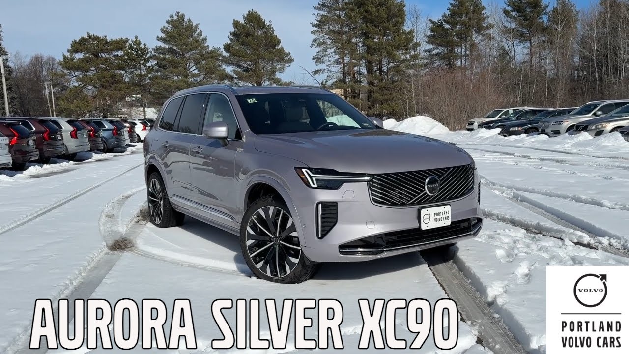 2026 Volvo XC90 Plus B6 in Aurora Silver walkaround with Heather