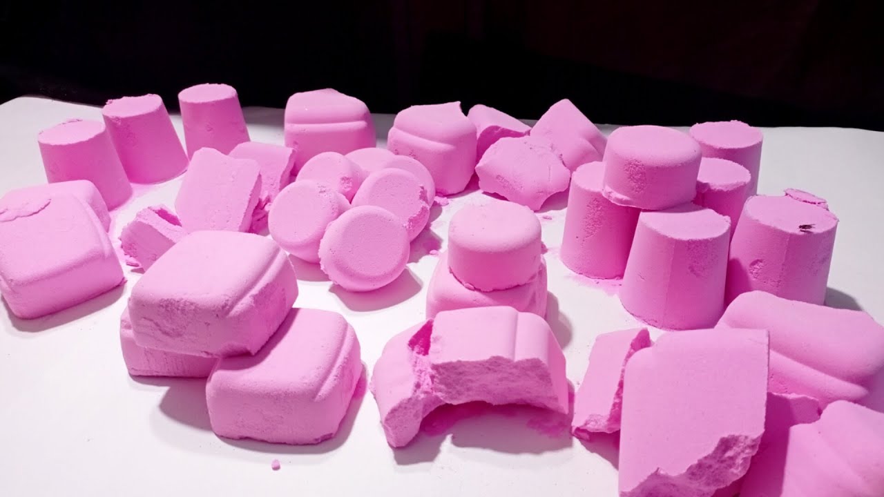 ASMR Baking Soda satisfying Pink Crush