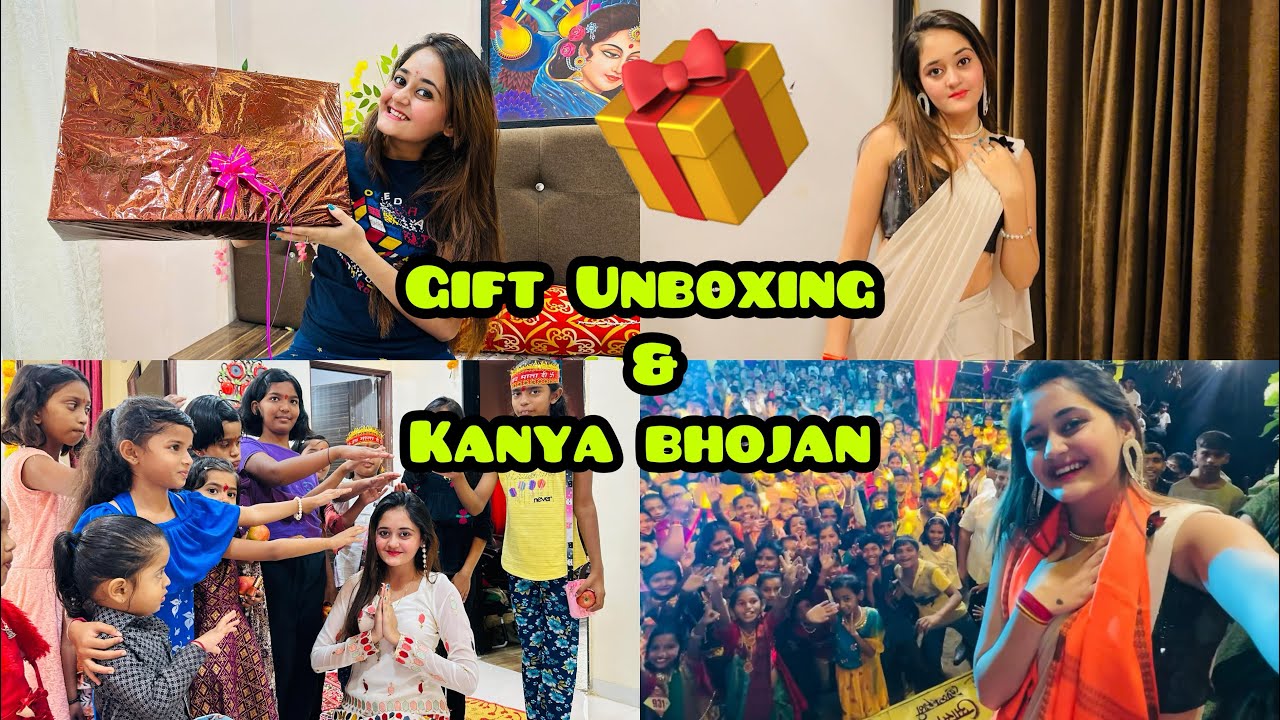 WOW! Gifts unboxing & Navratri Kanya Bhojan Finally last Day Graba Dance Enjoy kiya Bindass Kavya