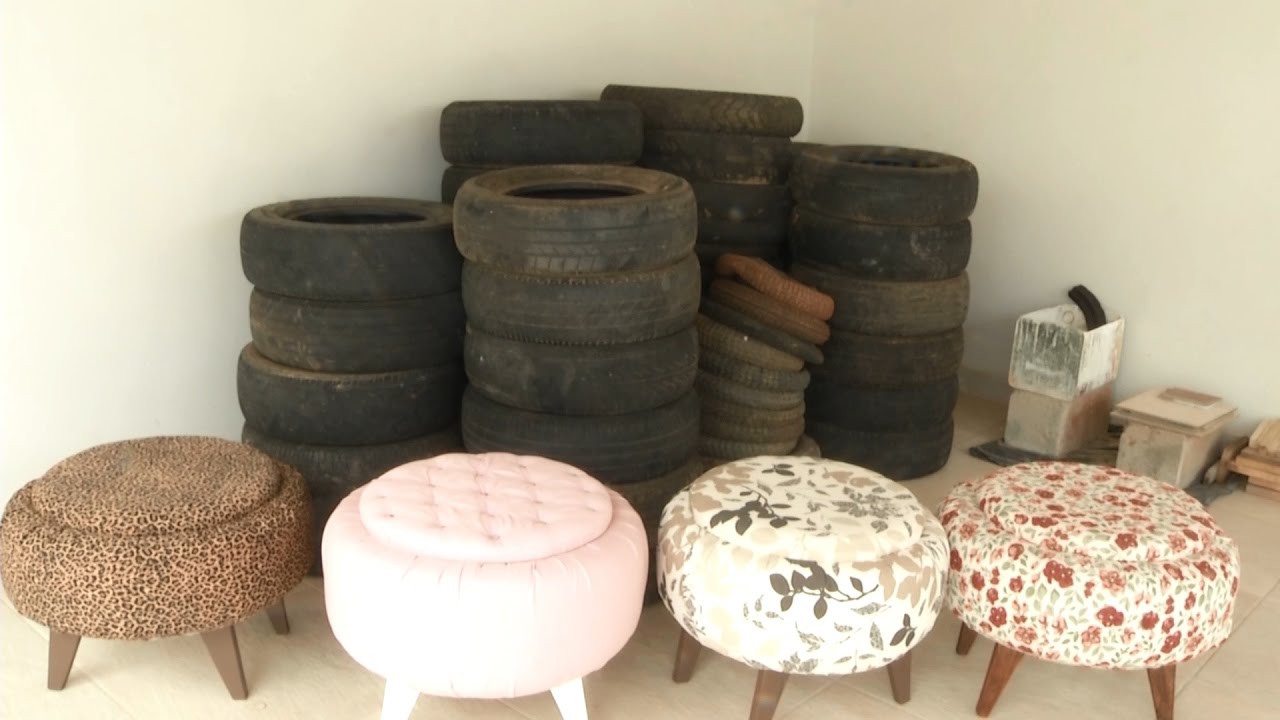 Artesanato de pneus usados