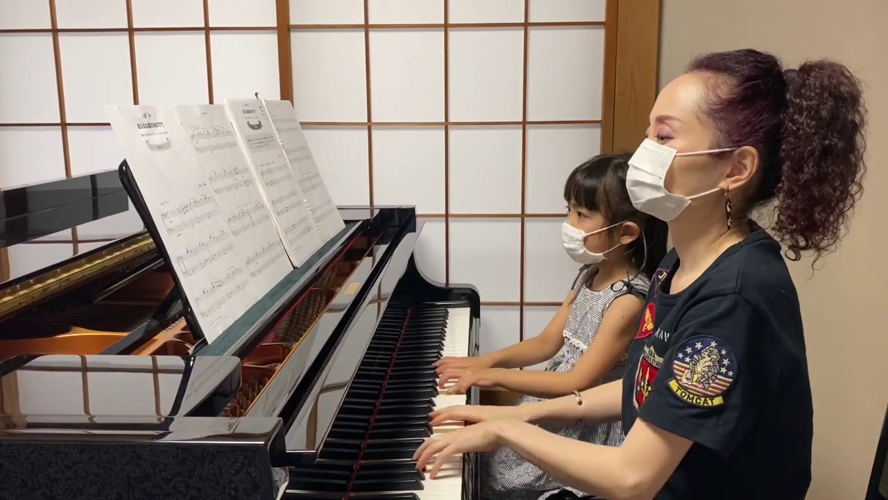 おひるね栗の木の下で　arr.後藤ミカ　年長　ピアノ連弾　Rina音楽教室　秦野市ピアノ教室