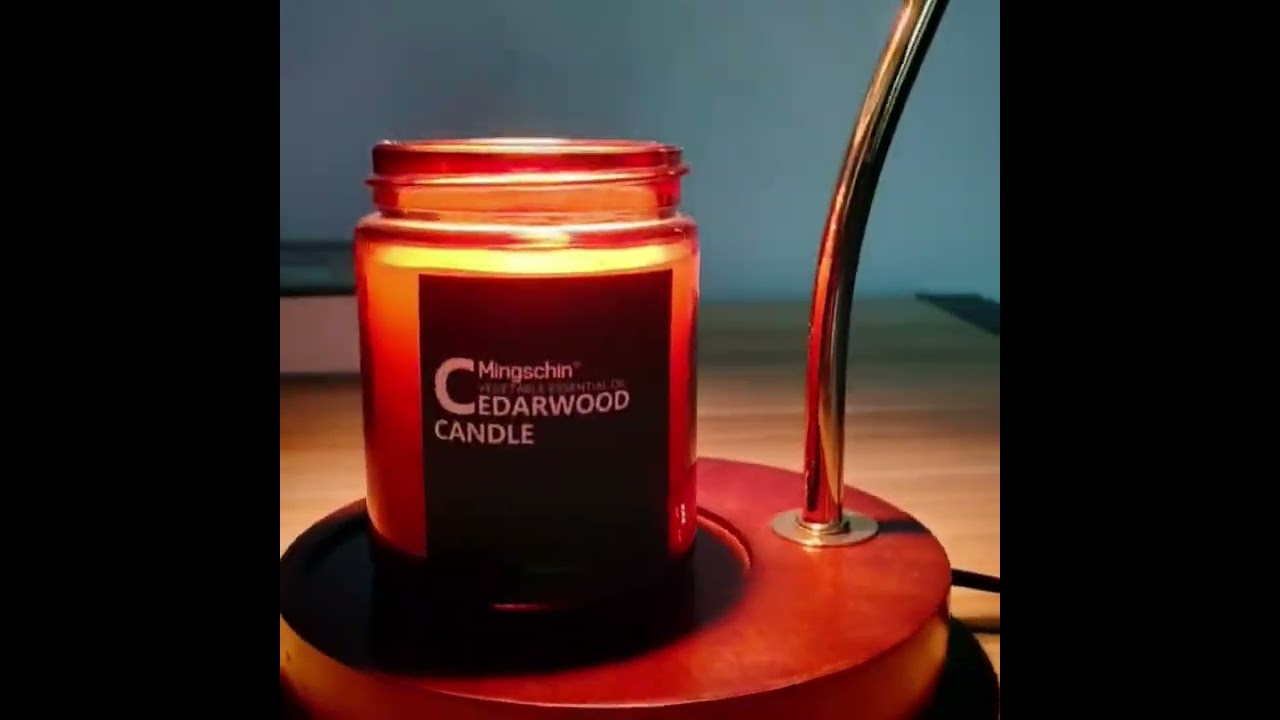 Amber glass candle