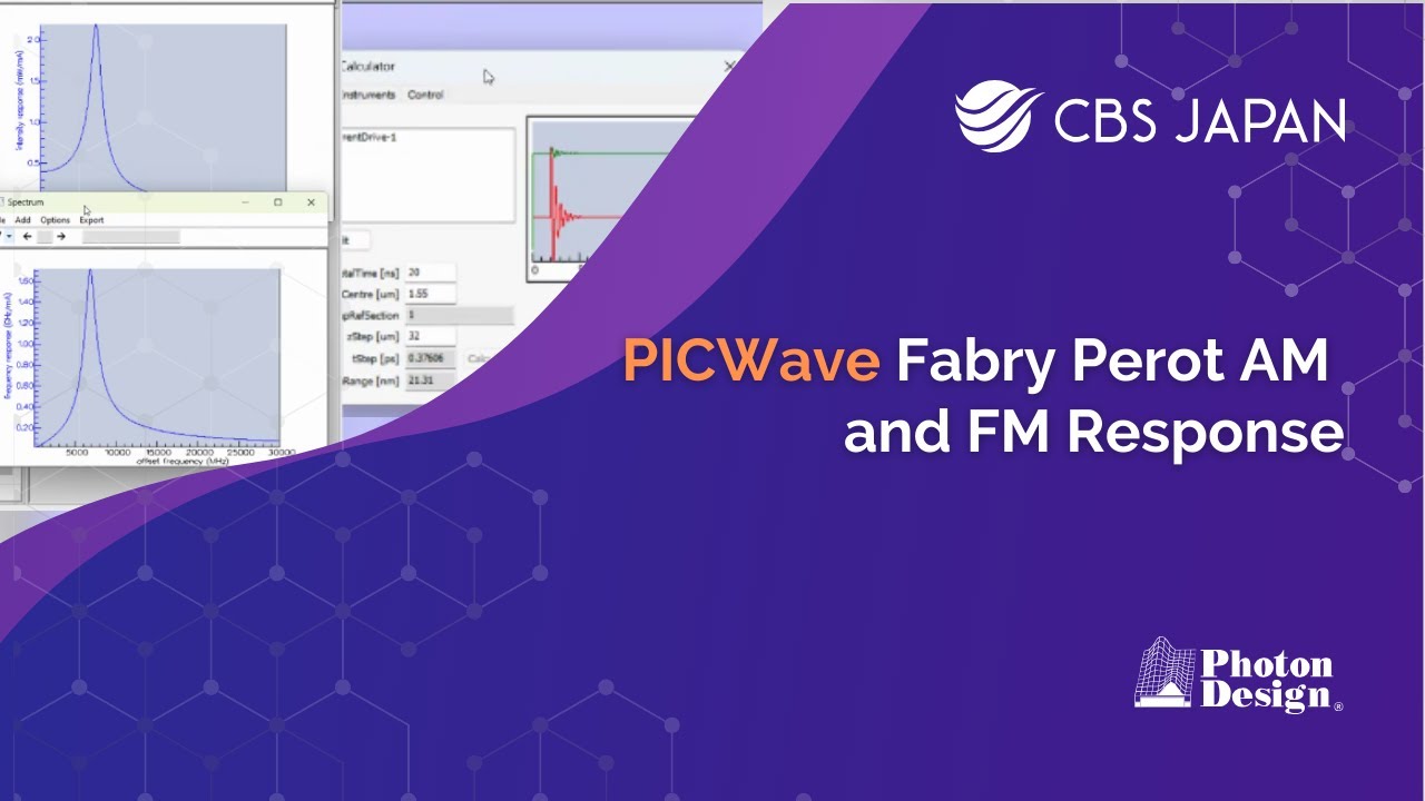 PICWave Time-Domain Simulation of a Fabry-Perot Laser Diode to Calculate Impulse Response| CBS Japan