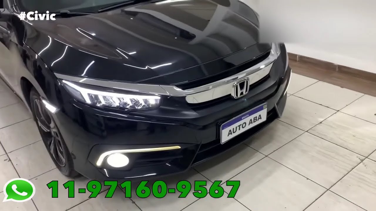 HONDA CIVIC G10 Instalamos Faróis Full Led Multimídia Modelo Tesla e AeroLed - Rei das Capotas