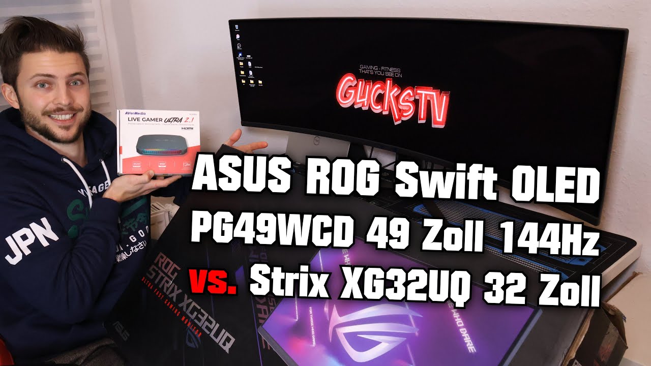 ASUS ROG Swift OLED PG49WCD 💪😏 49 Zoll + KVM vs. Strix XG32UQ 32 Zoll 4K 144Hz HDMI 2.1 Capture Card