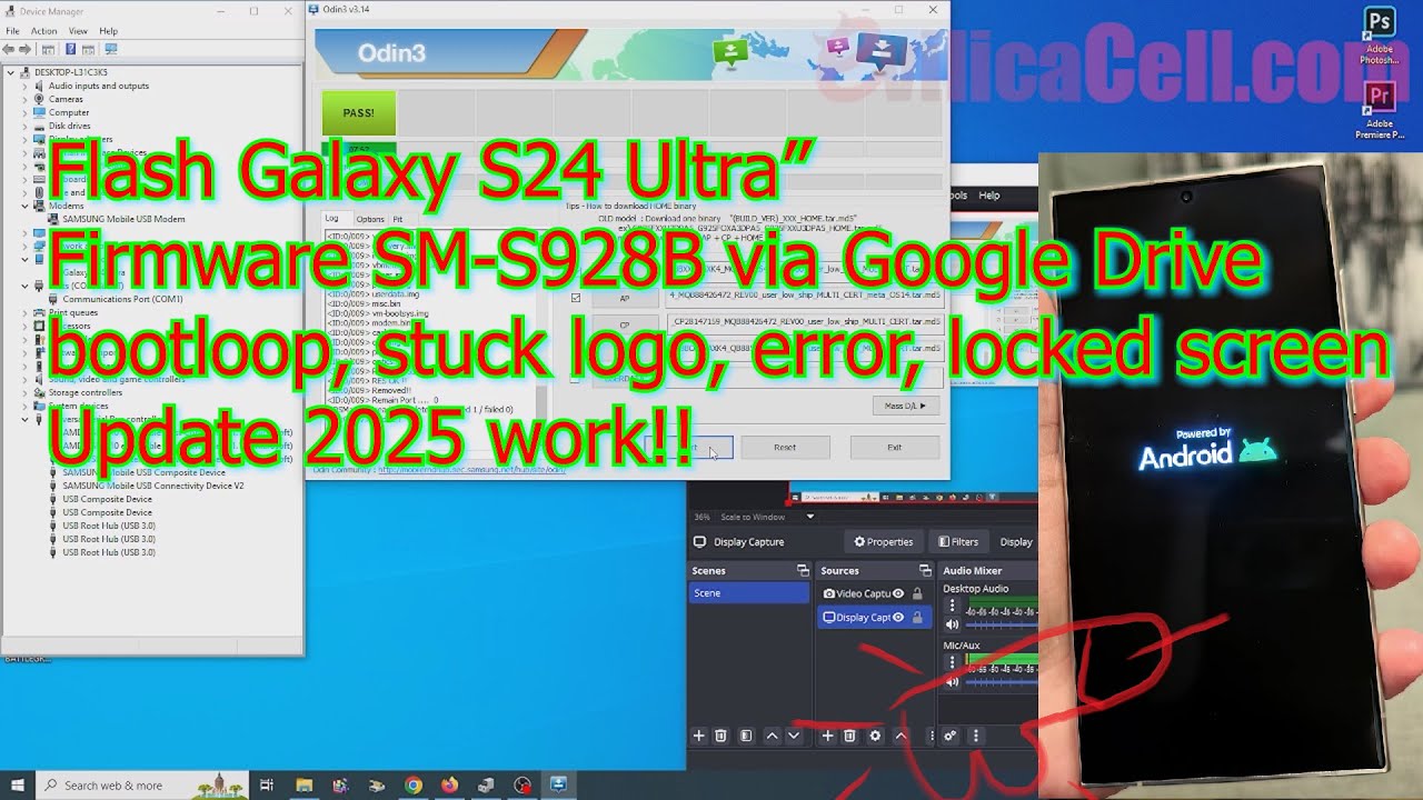 Flash Samsung S24 Ultra SM-S928B via Odin Work
