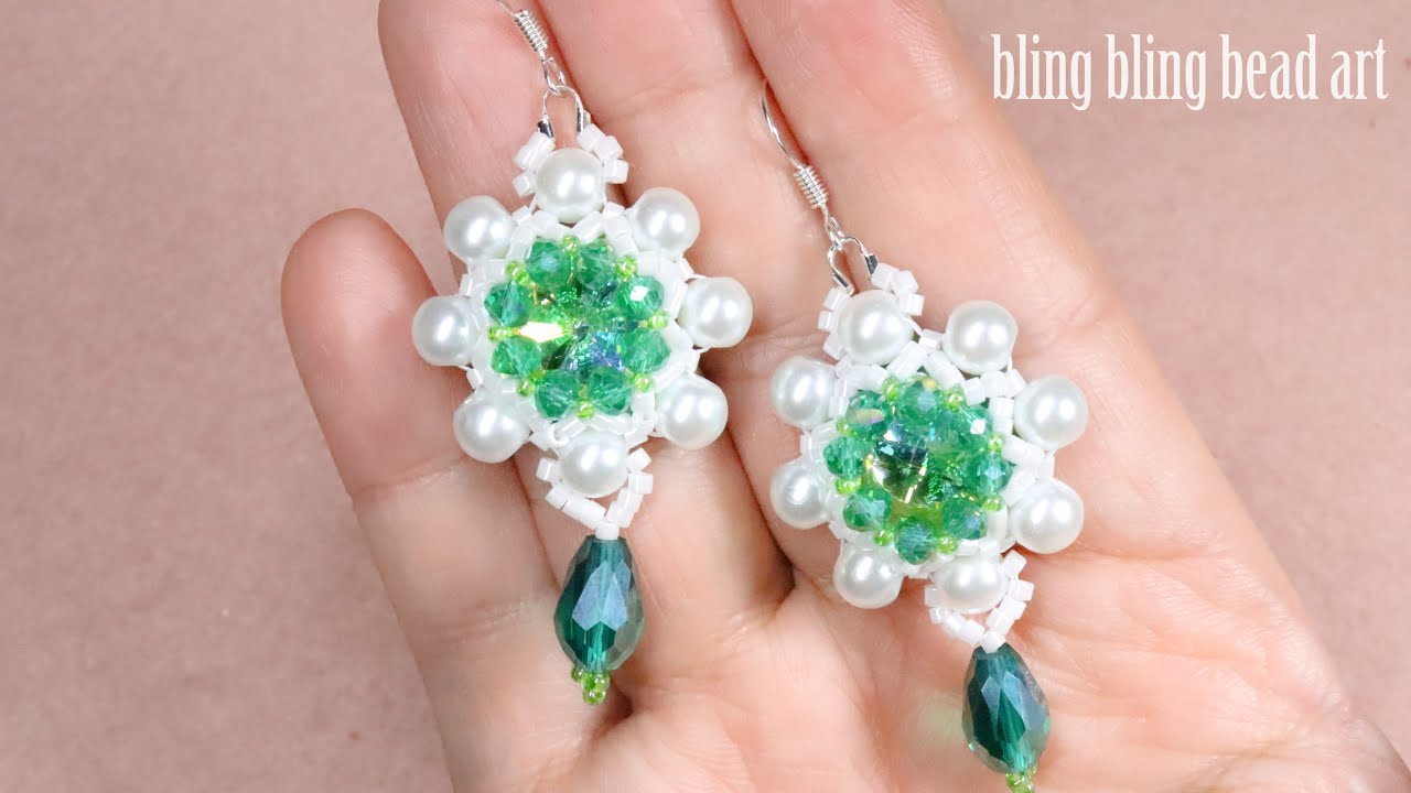 آموزش نیم ست کریستالی  ظریف و شیک crystal half set .beading tutorial easy to make for beginner