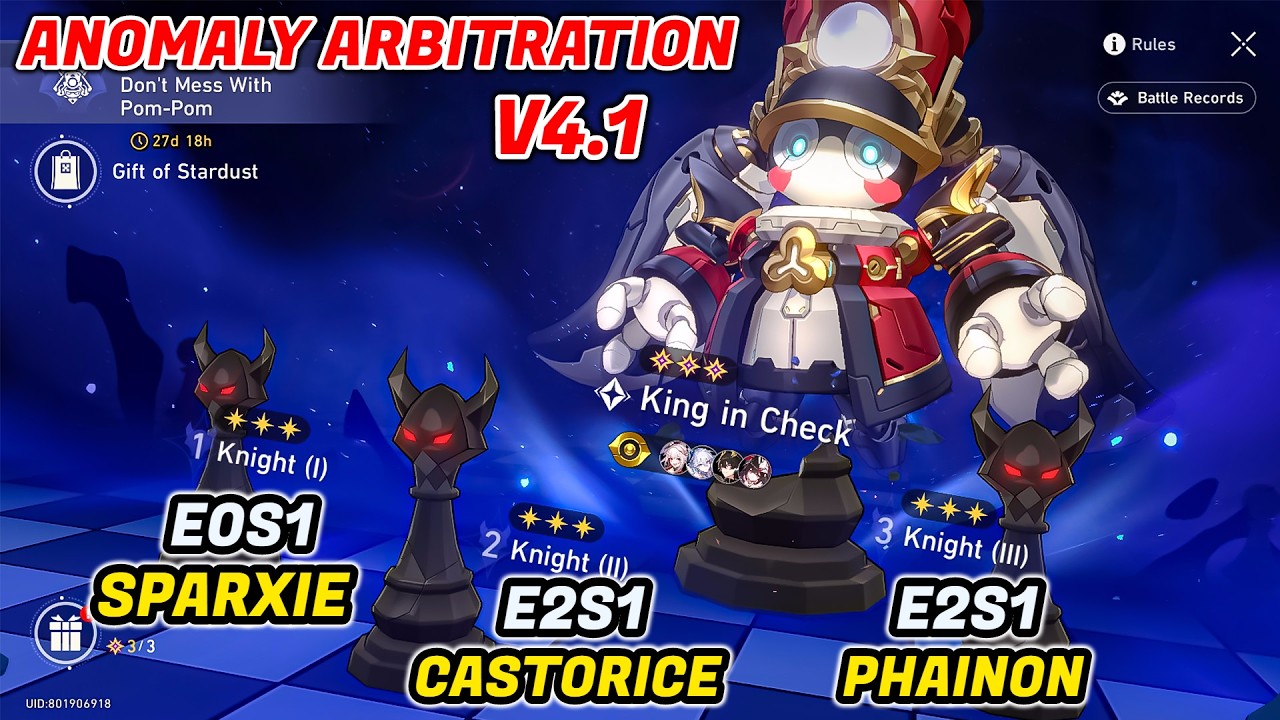 New!! Anomaly Arbitration v4.1 | Sparxie, Castorice, Phainon | HSR 4.1