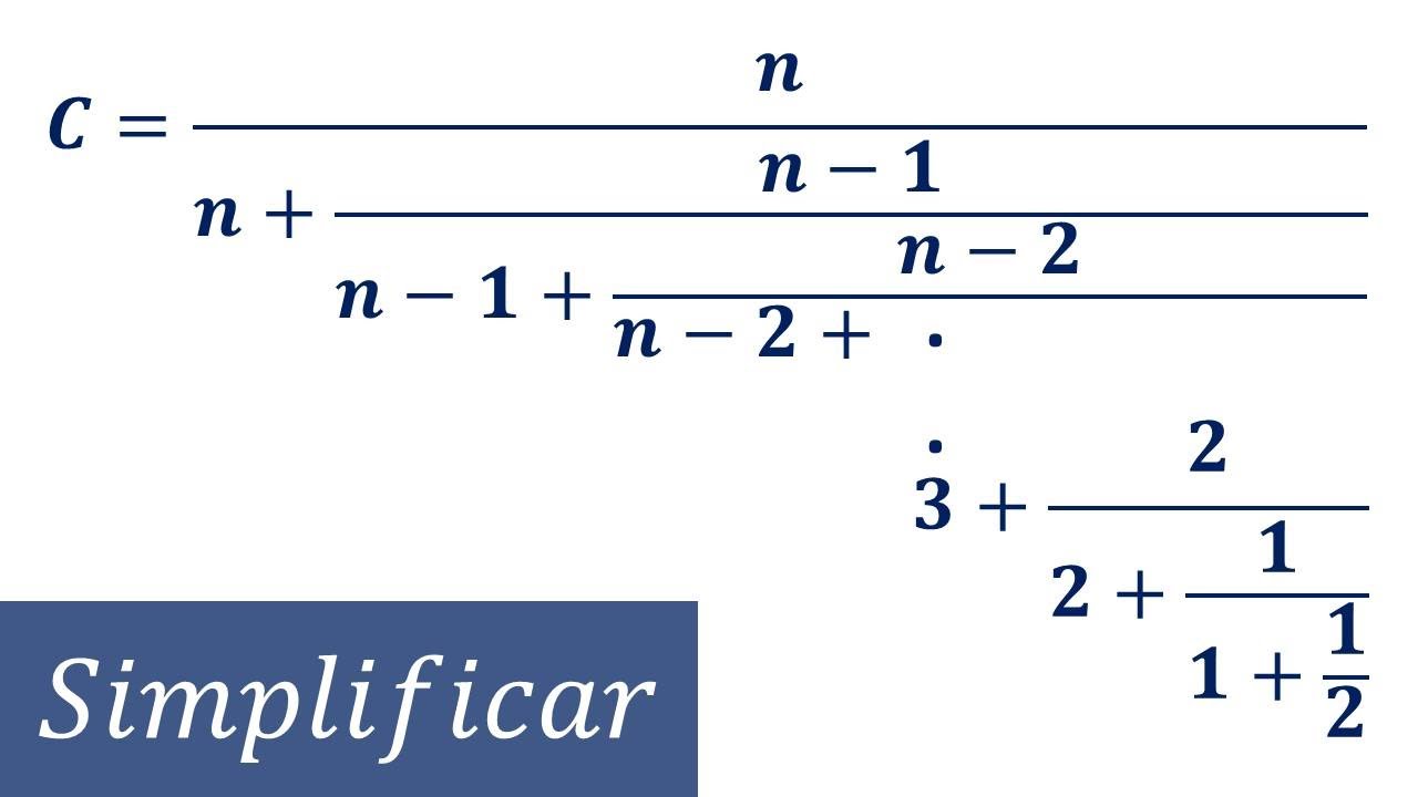 Fracción continua simple regular infinita de orden n Como hacer Principio de Inducción matemática
