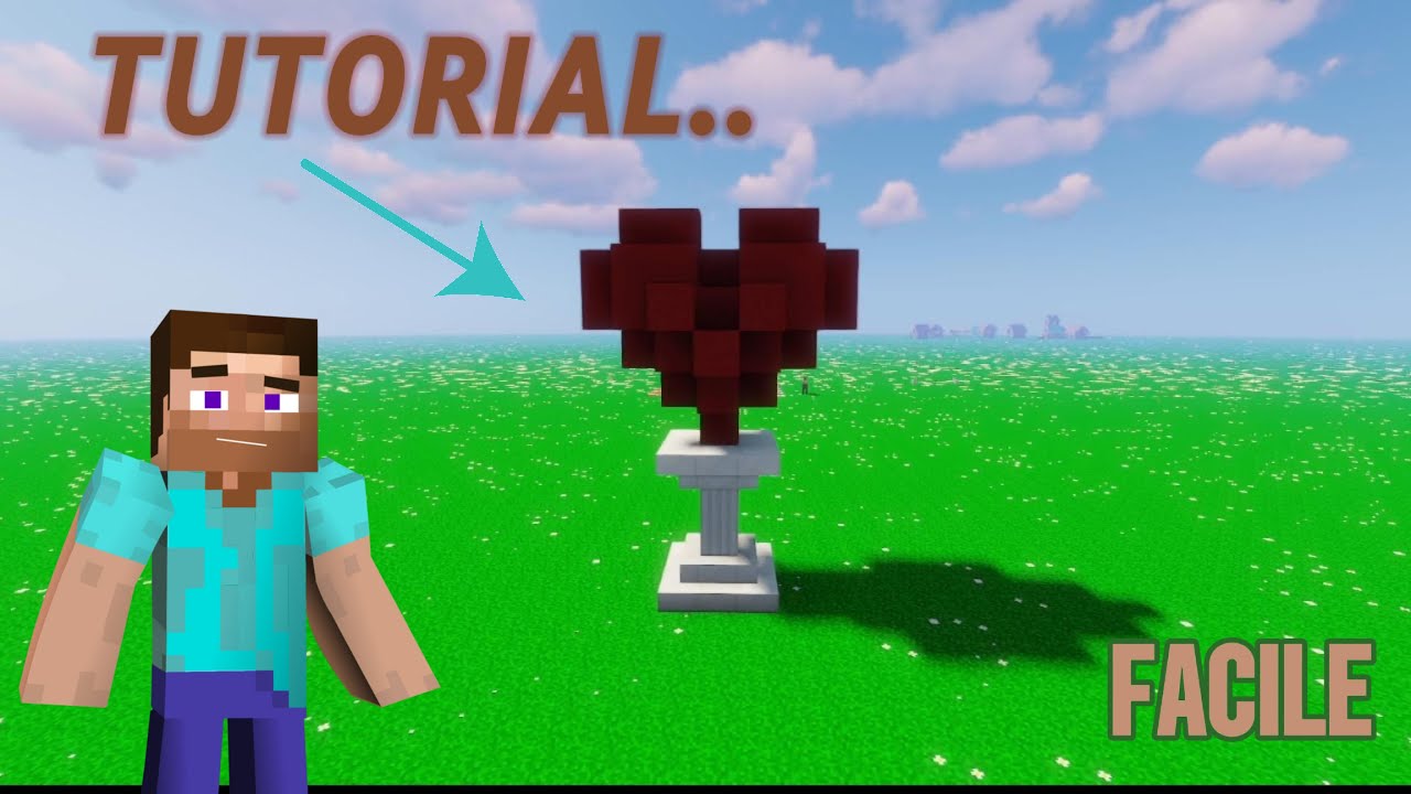 Minecraft Tutorial | Statua di un CUORE ❤️ Facile e Veloce | Decorazione Survival & Creative
