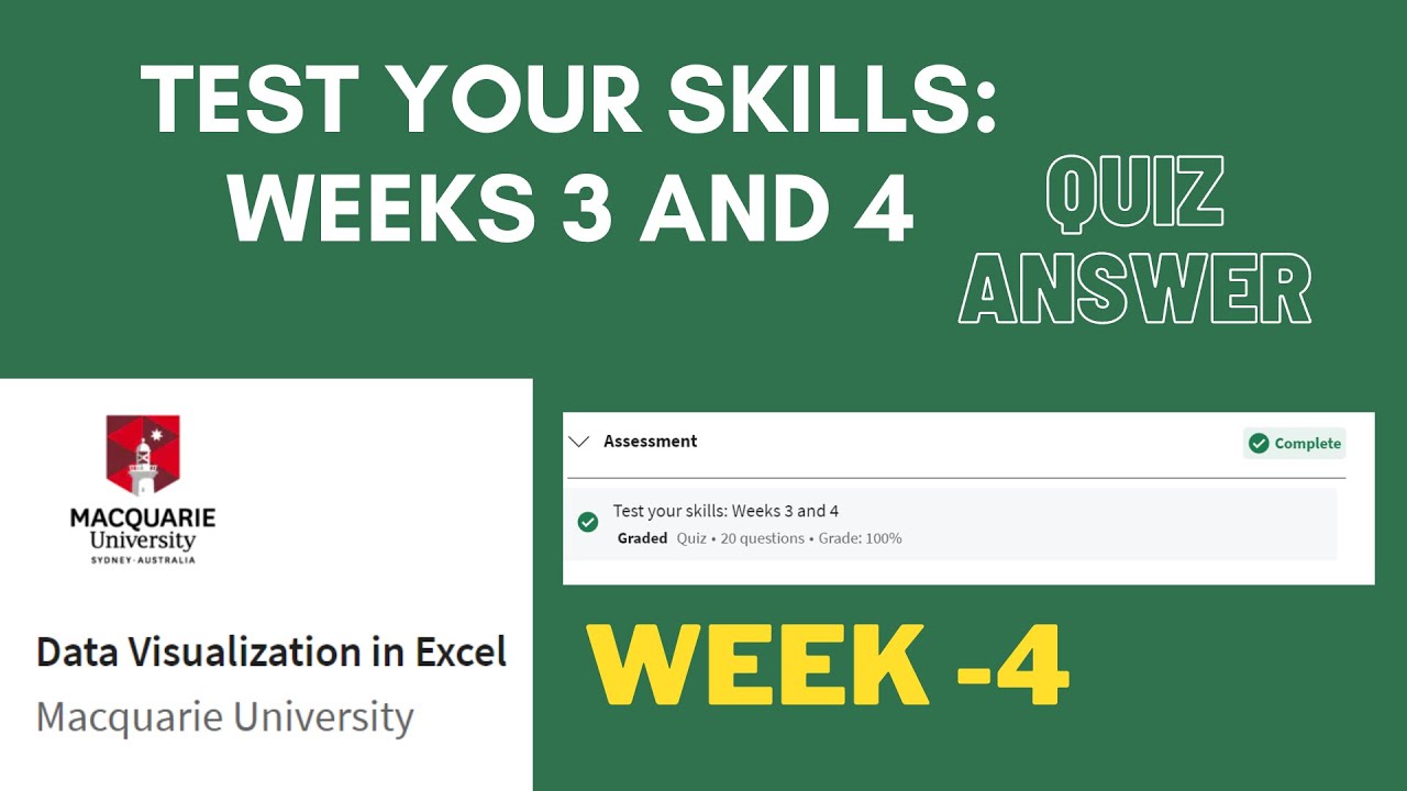 Data Visualization in Excel Macquarie University | Test your skills: Weeks 3 and 4| Week 4| Coursera