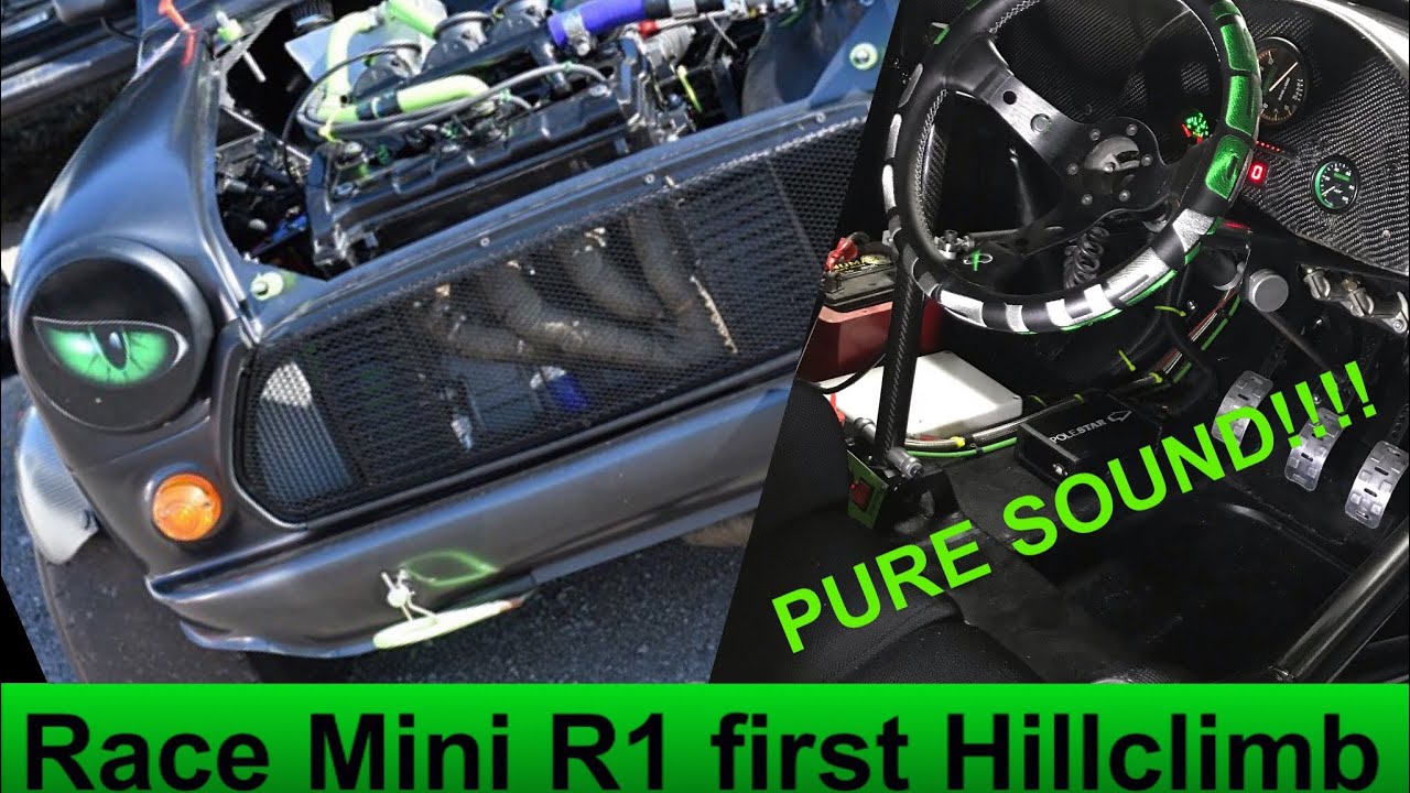 Classic Mini with a Yamaha R1 1st Race Hillclimb + A Lap around Snetterton Episode 5