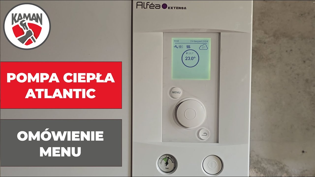 Pompa ciepla Atlantic - Omówienie menu